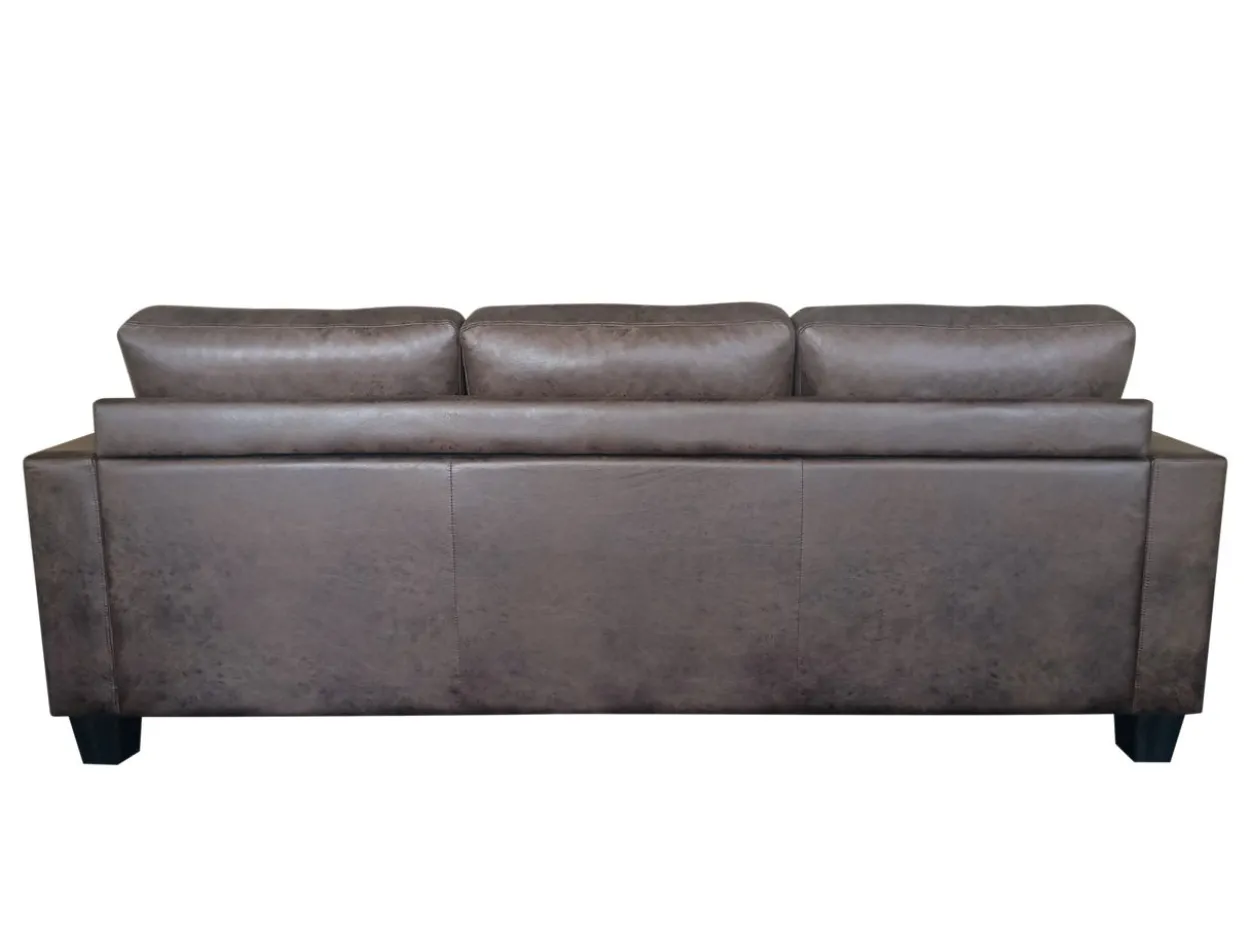 Ecksofa in Vintage Optik - Dunkelbraun