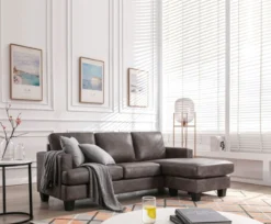 Ecksofa in Vintage Optik - Dunkelbraun
