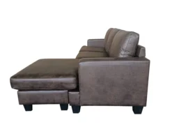 Ecksofa in Vintage Optik - Dunkelbraun