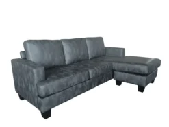 Ecksofa in Vintage Optik grau