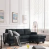 Ecksofa in Vintage Optik schwarz