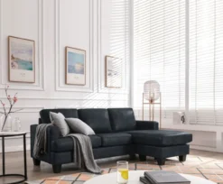 Ecksofa in Vintage Optik schwarz