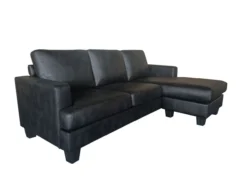 Ecksofa in Vintage Optik schwarz