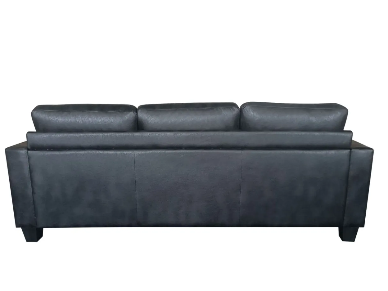 Ecksofa in Vintage Optik schwarz