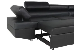 Ecksofa mit Bettfunktion & Kopfteilverstellung Bettsofa schwarz