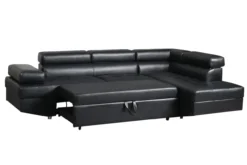 Ecksofa mit Bettfunktion & Kopfteilverstellung Bettsofa schwarz