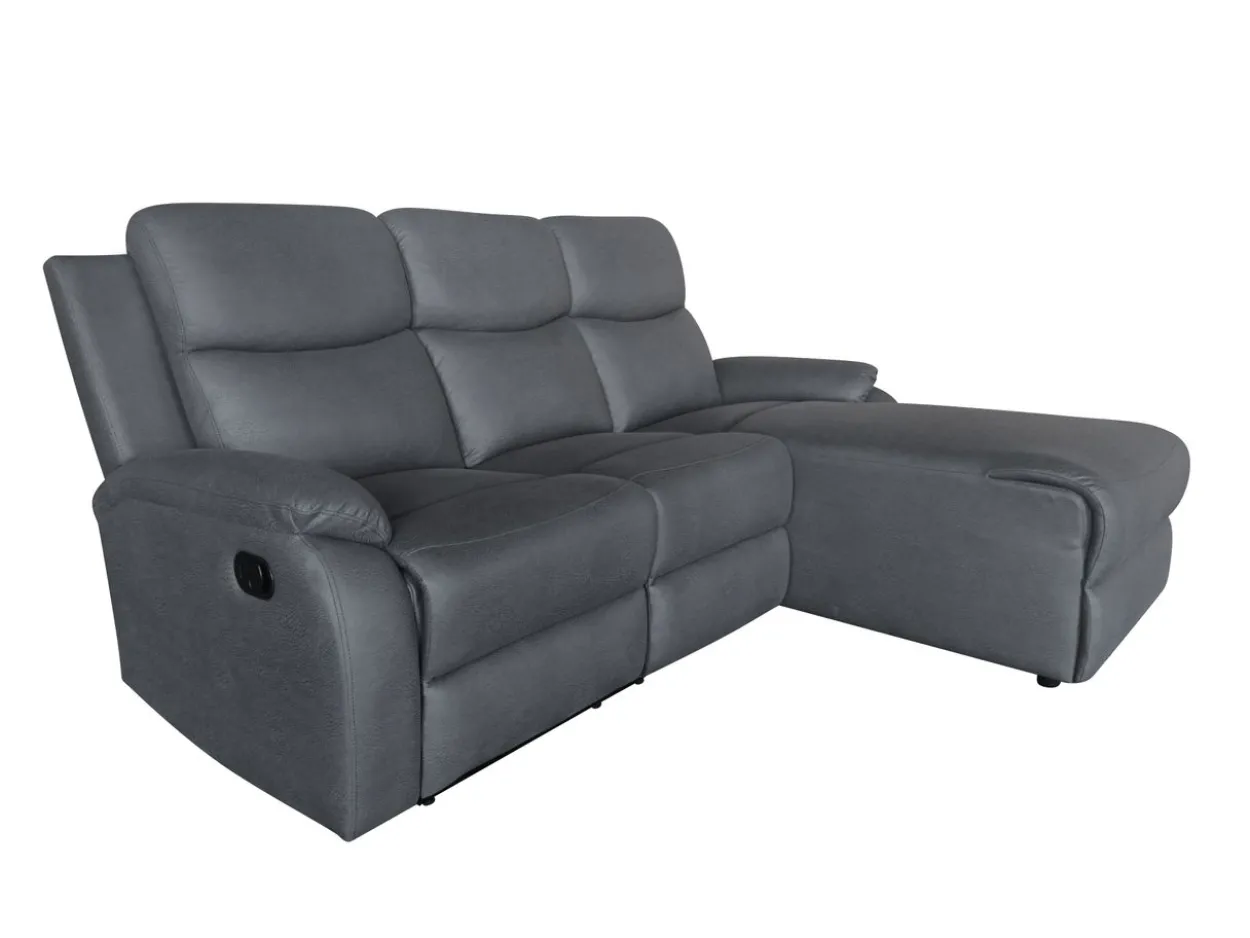Ecksofa mit Relaxfunktion - Dunkelgrau
