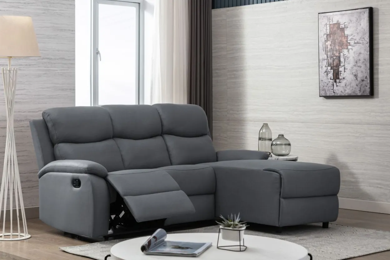 Ecksofa mit Relaxfunktion - Dunkelgrau