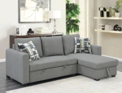 Ecksofa mit Stauraum & Schlaffunktion, ca. 223 x 146 x 88 cm - Grau