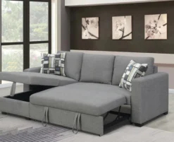 Ecksofa mit Stauraum & Schlaffunktion, ca. 223 x 146 x 88 cm - Grau