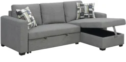 Ecksofa mit Stauraum & Schlaffunktion, ca. 223 x 146 x 88 cm - Grau