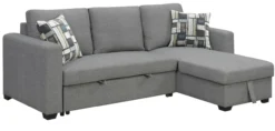 Ecksofa mit Stauraum & Schlaffunktion, ca. 223 x 146 x 88 cm - Grau