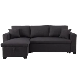 Ecksofa mit Stauraum & Schlaffunktion, ca. 224 x 146 x 88 cm - Dunkelgrau
