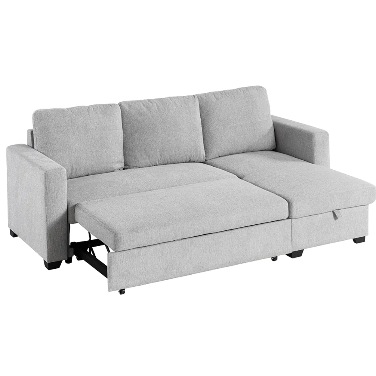 Ecksofa, reversibel links/rechts, ca. 220 x 147 x 86 cm - Hellgrau