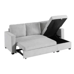 Ecksofa, reversibel links/rechts, ca. 220 x 147 x 86 cm - Hellgrau