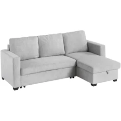 Ecksofa, reversibel links/rechts, ca. 220 x 147 x 86 cm - Hellgrau