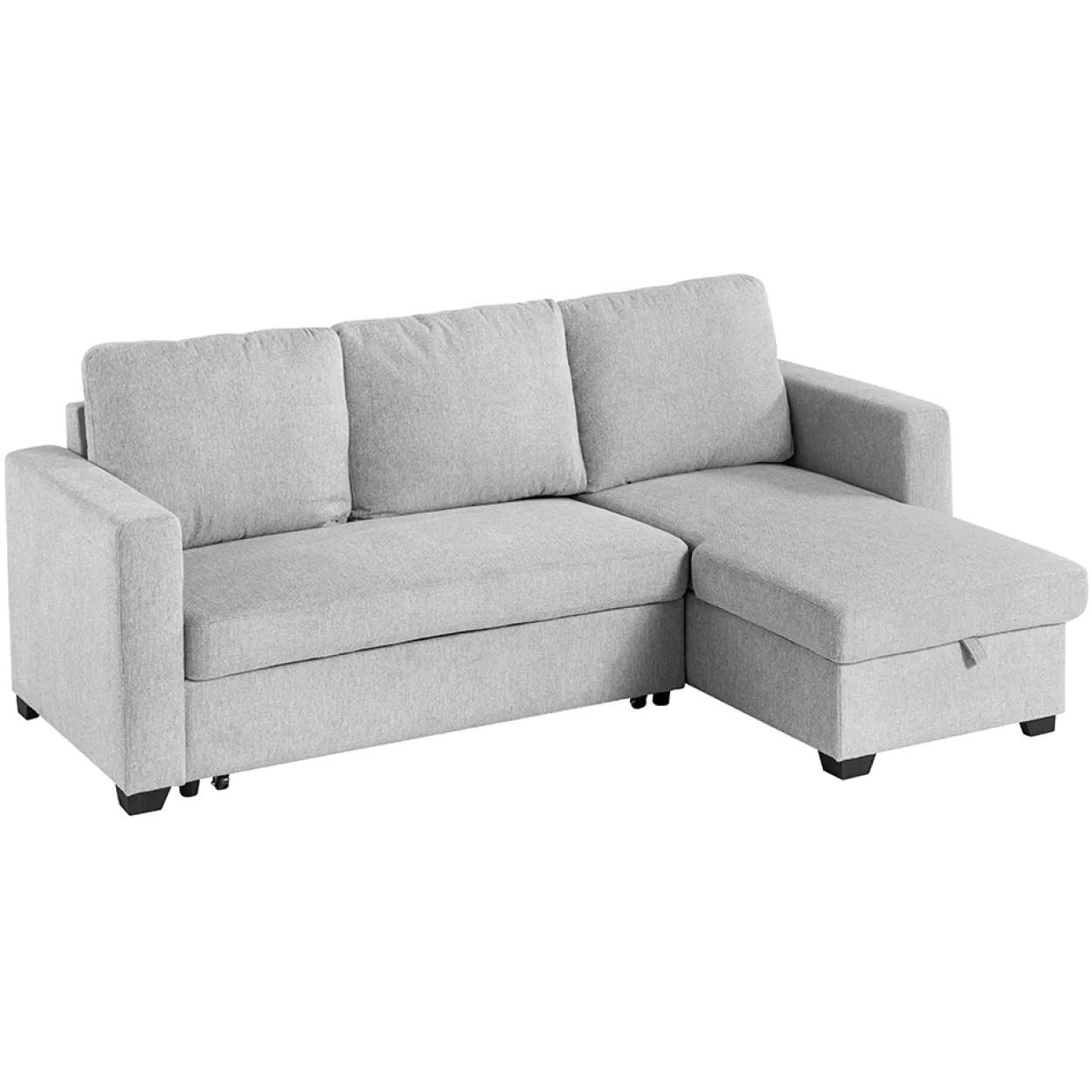 Ecksofa, reversibel links/rechts, ca. 220 x 147 x 86 cm - Hellgrau