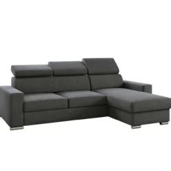 Ecksofa Tokio mit Bettfunktion, ca. 203 x 127 cm - Grau