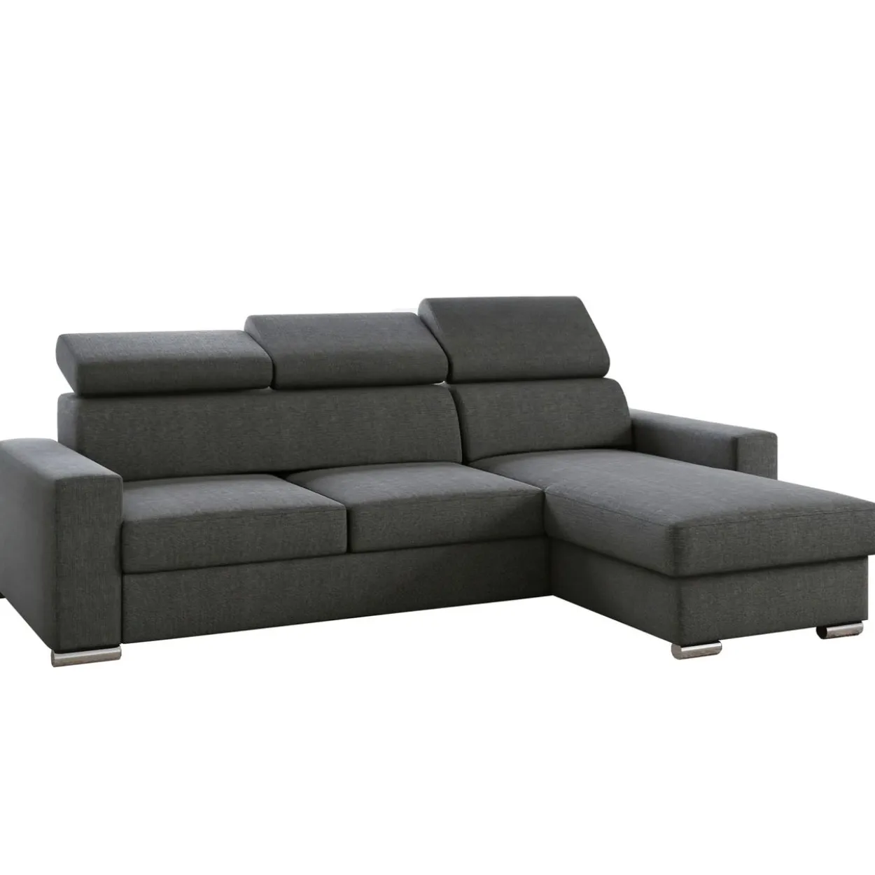 Ecksofa Tokio mit Bettfunktion, ca. 203 x 127 cm - Grau