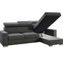 Ecksofa Tokio mit Bettfunktion, ca. 203 x 127 cm - Grau