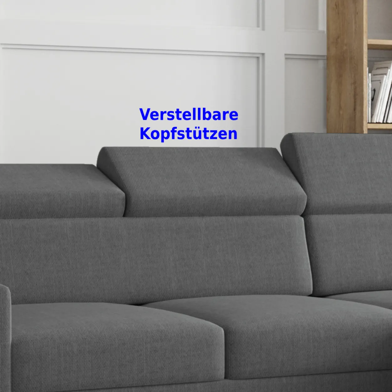 Ecksofa Tokio mit Bettfunktion, ca. 203 x 127 cm - Grau