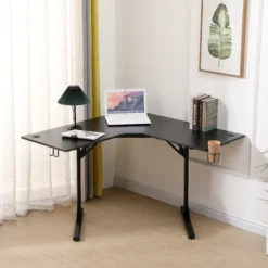 Ecktisch in L-Form für das Homeoffice, ca. 120 x 120 x 76 cm – Schwarz