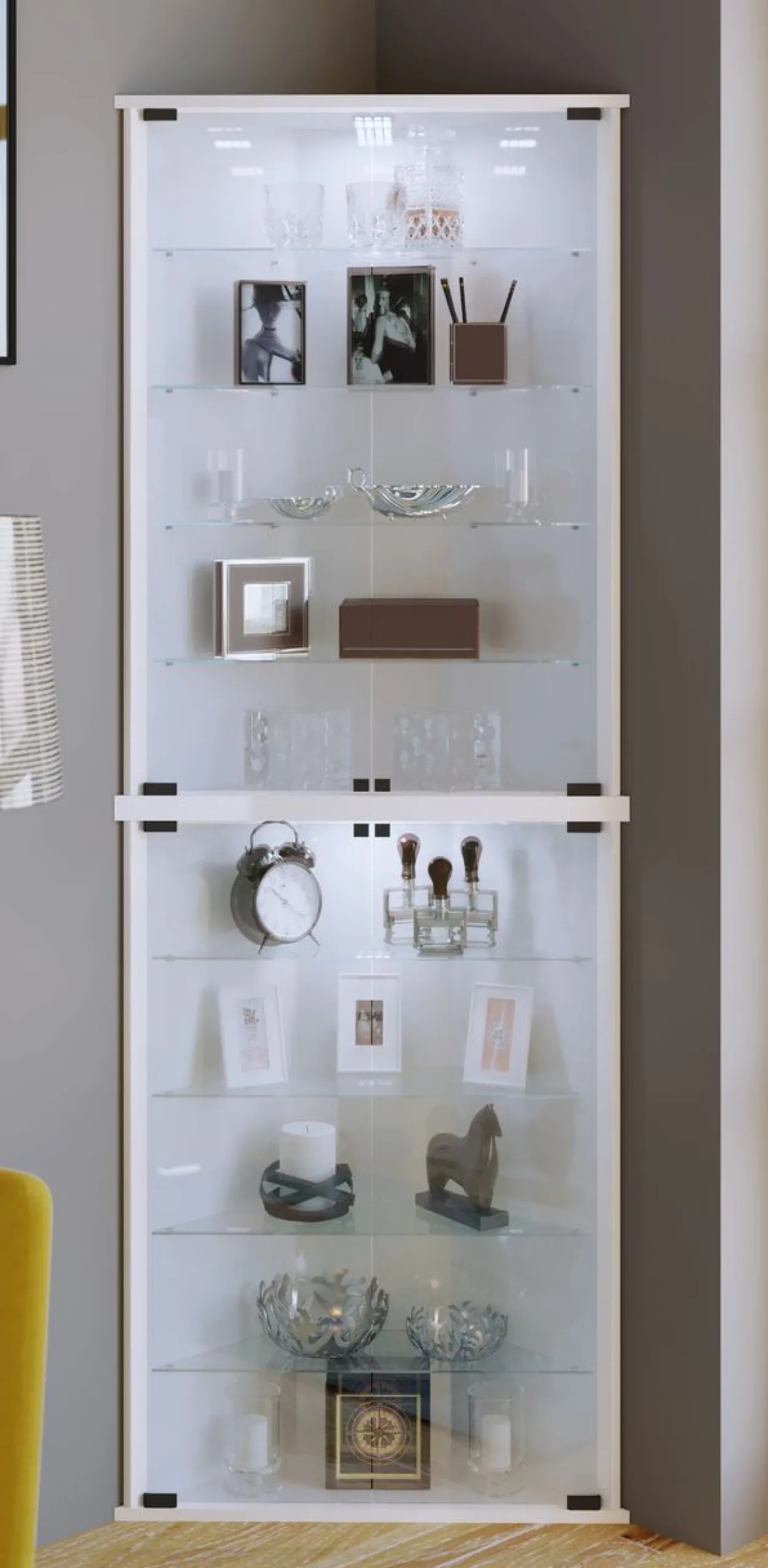 Eckvitrine "Vecko Maxi" Weiß