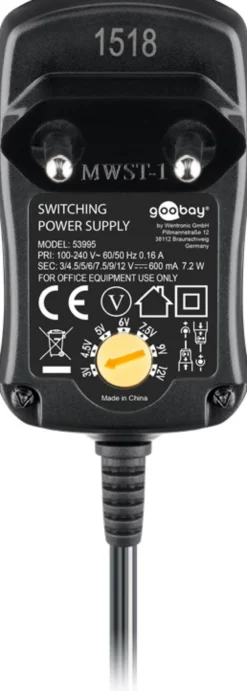 EcoFriendly Universal Netzteil 600 mA 3-12 V mit 8 DC + 1 USB Adapter Netzstecker