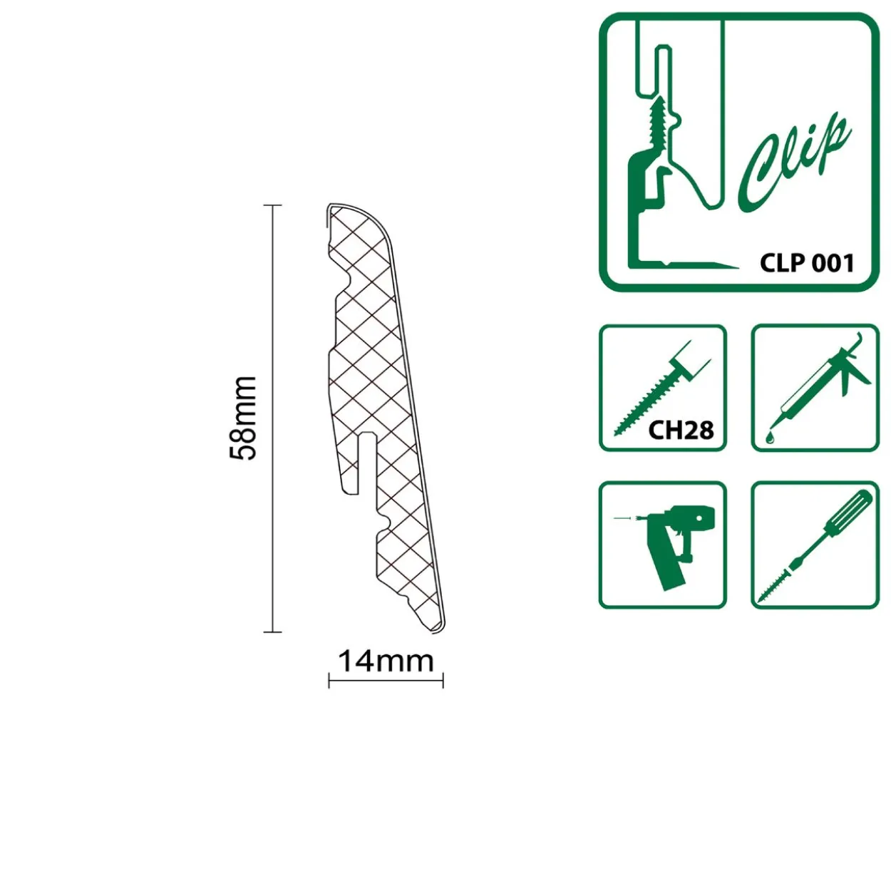 Econfloor Sockelleiste in versch. Farben