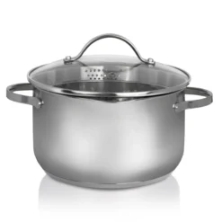 Edelstahl Fleischtopf mit Ausguss, 20 cm