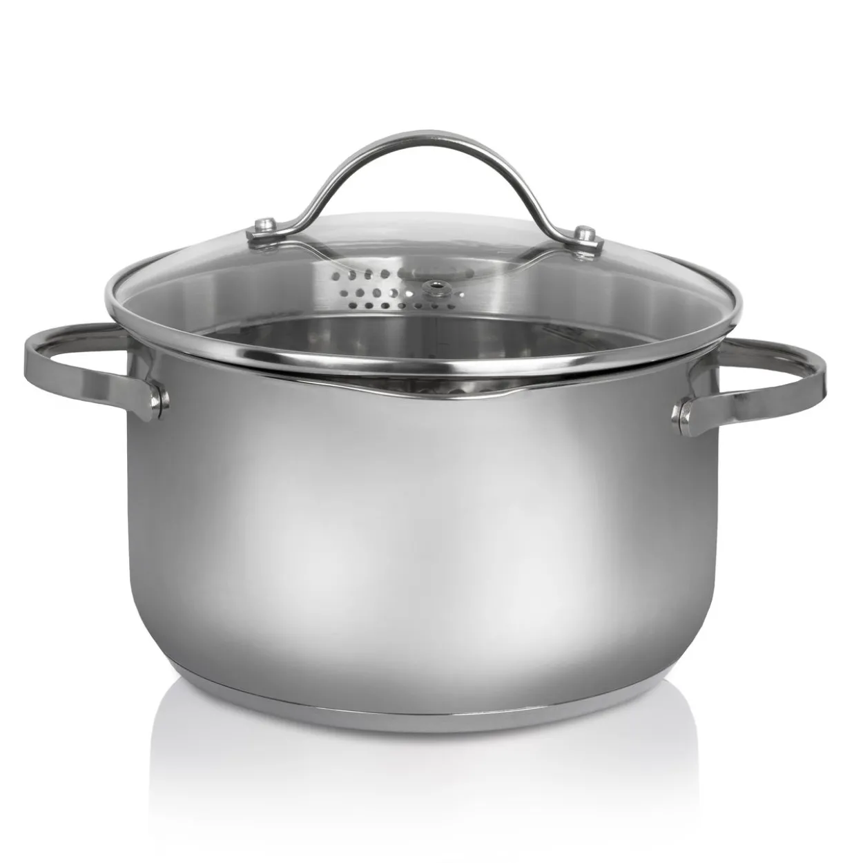 Edelstahl Fleischtopf mit Ausguss, 20 cm