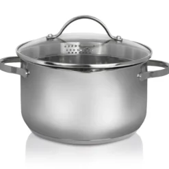 Edelstahl Fleischtopf mit Ausguss, 24 cm