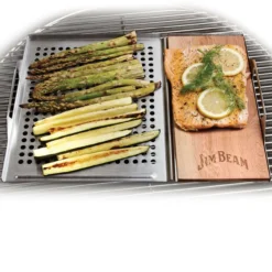 Edelstahl Grillauflage mit Zedernholz-Platte