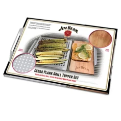 Edelstahl Grillauflage mit Zedernholz-Platte
