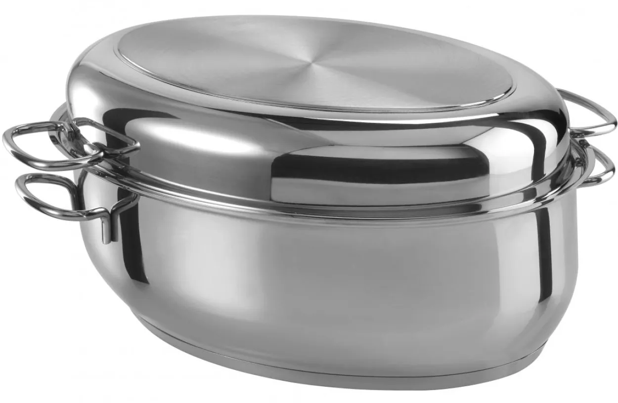 Edelstahl Multibräter oval 38cm, 3 in 1