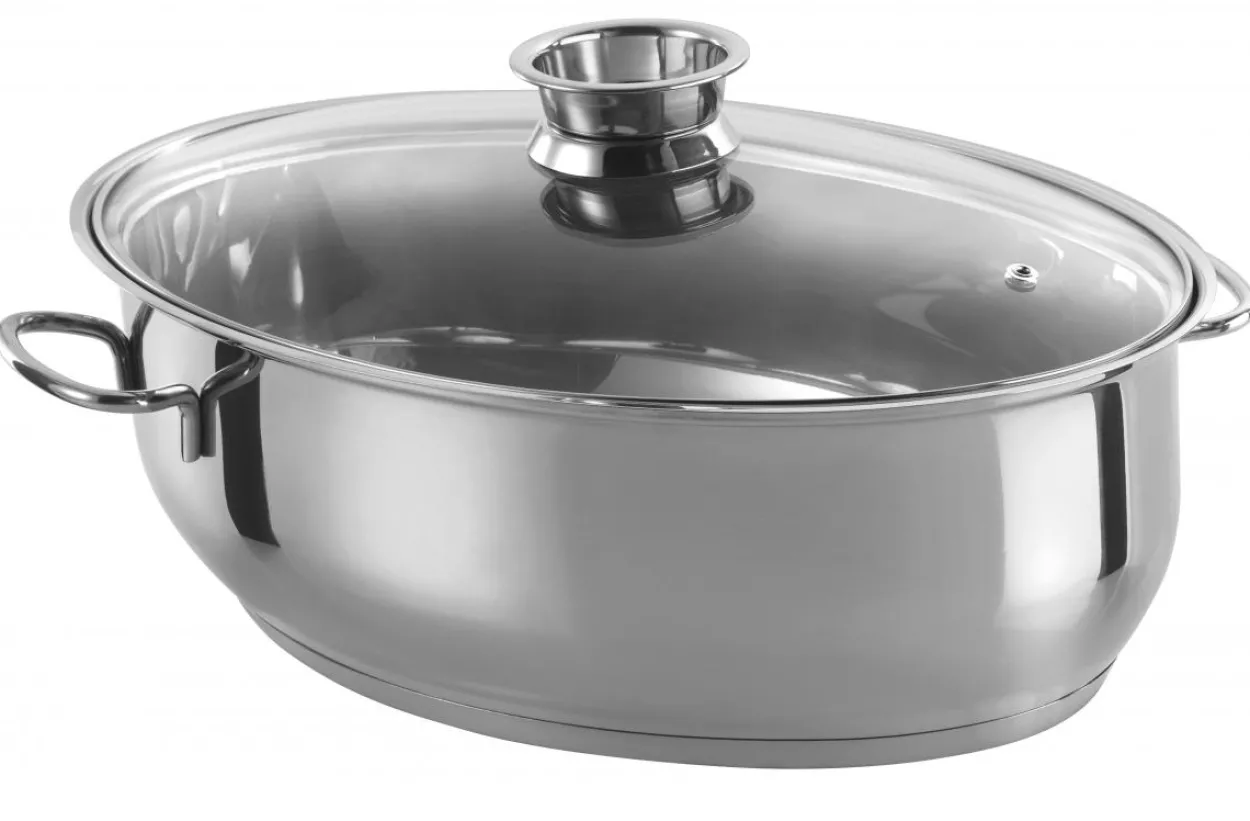 Edelstahl Multibräter oval 38cm, 3 in 1