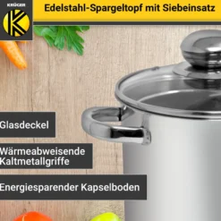 Edelstahl Spargeltopf, 16 cm