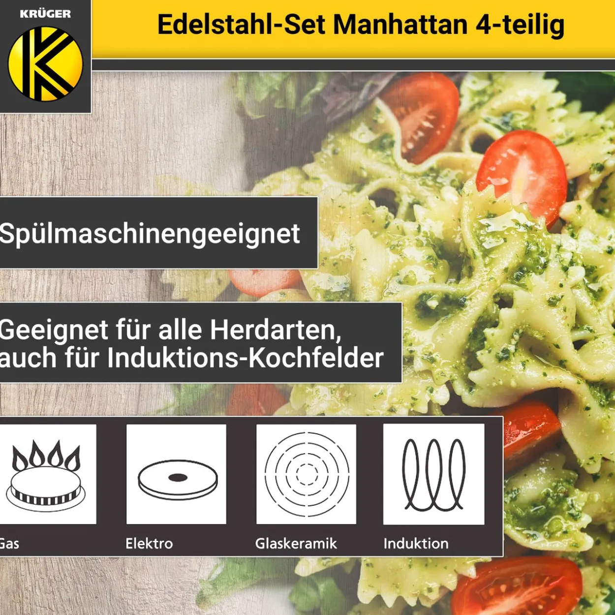 Edelstahl Topfset MANHATTAN, 4 tlg.