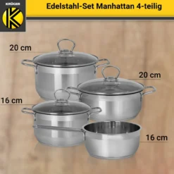 Edelstahl Topfset MANHATTAN, 4 tlg.