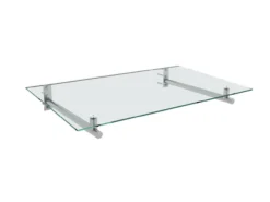 Edelstahlvordach mit Verbundglas, ca. 120 x 80 cm