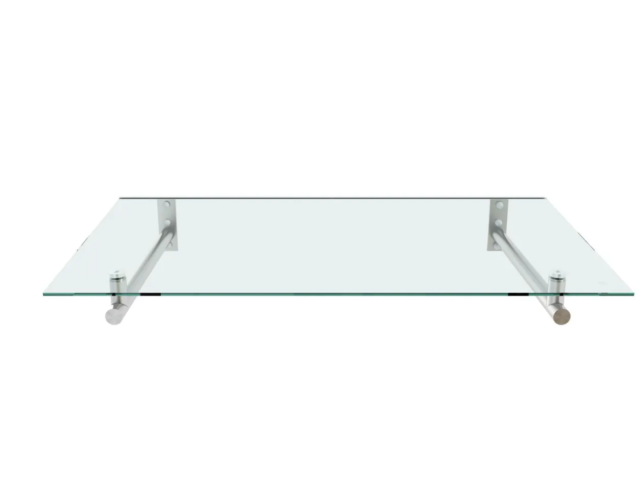 Edelstahlvordach mit Verbundglas, ca. 140 x 80 cm