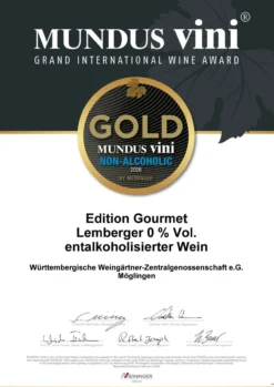 Edition Gourmet Lemberger 0 % Vol. entalkoholisiert 0,75l 6er Karton