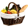 Einkaufskorb m. Textilfutter, brau