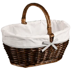 Einkaufskorb m. Textilfutter, brau