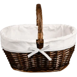 Einkaufskorb m. Textilfutter, brau