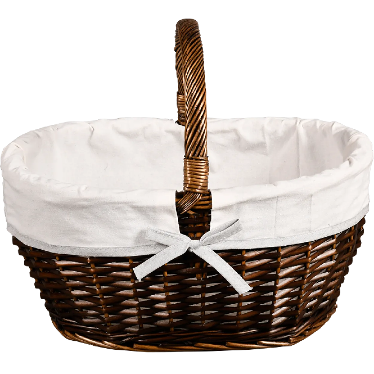 Einkaufskorb m. Textilfutter, brau