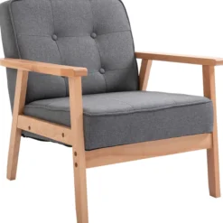 Einzelsofa Loungesessel Relaxstuhl Polsterstuhl Armlehnen Leinen