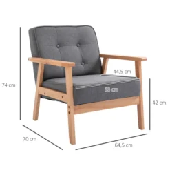 Einzelsofa Loungesessel Relaxstuhl Polsterstuhl Armlehnen Leinen
