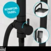 eisl Duschset EASY ENERGY, Regendusche ohne Armatur, Duschsystem Schwarz matt
