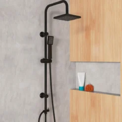 eisl Duschset EASY ENERGY, Regendusche ohne Armatur, Duschsystem Schwarz matt